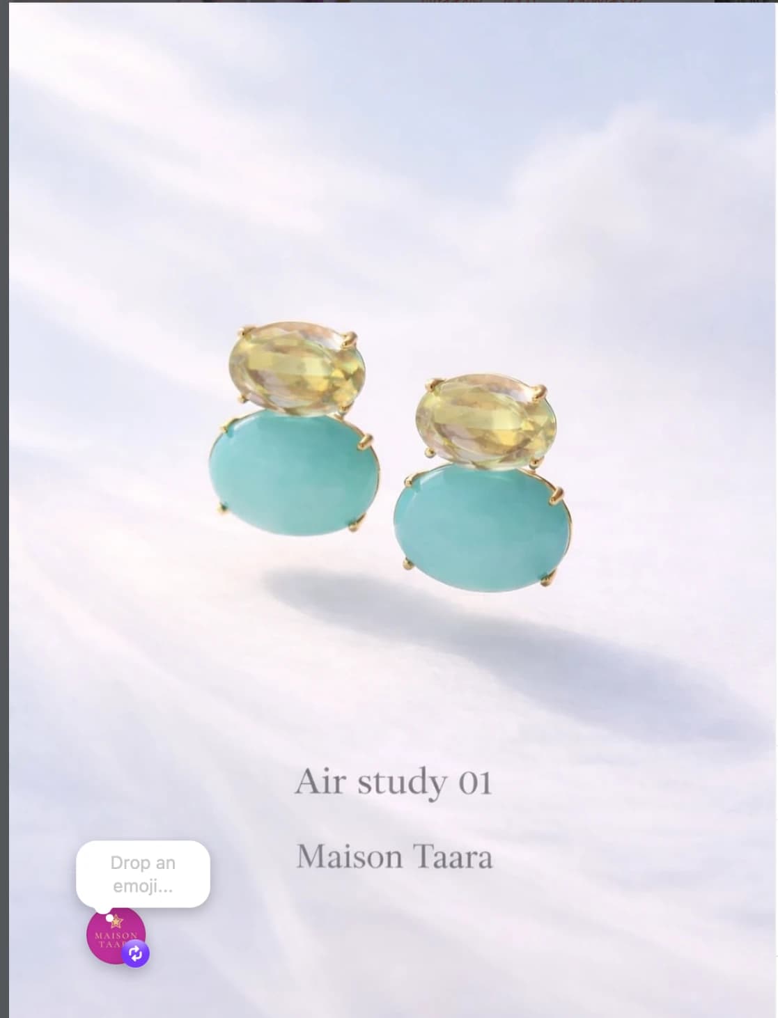 Maison Taara pastel earrings in a soft air study composition.